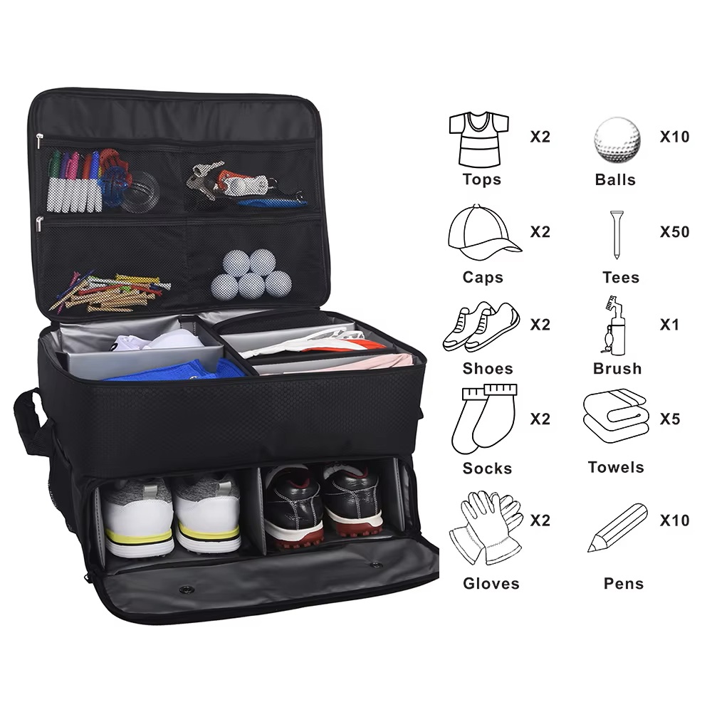 Golf Equipment And Accessories - Golf Trunk Organizer Oxford Shoe Compartment