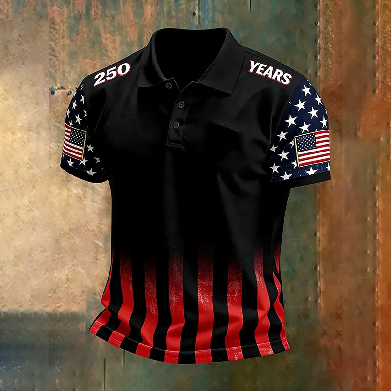 Golf Equipment Logo - 250 Years Theme USA Gradient Stripe
