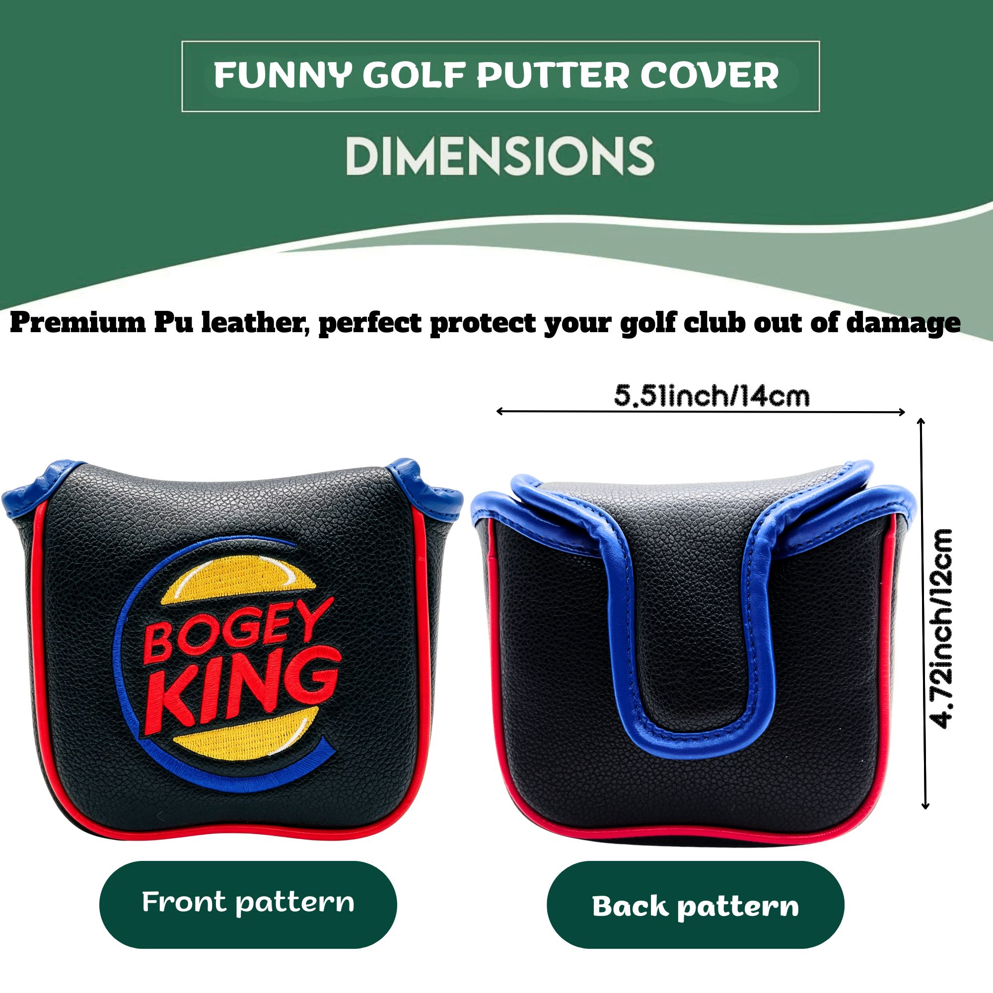 Funny Bogey King Golf Headcove - Putter Mallet Blade recension och pris