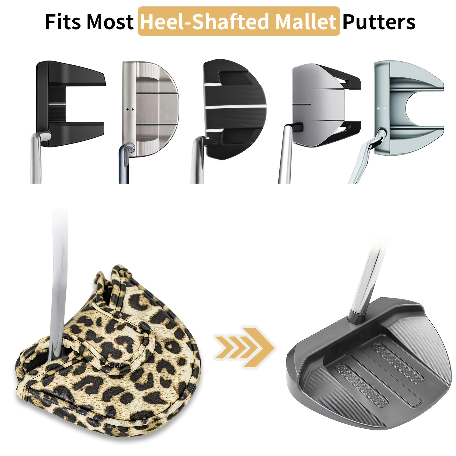 1pc Leopard Print Golf Putter  - Putter Mallet Blade recension och pris